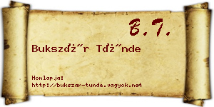 Bukszár Tünde névjegykártya